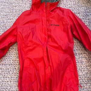 Columbia Red Raincoat Lightweight Water-Resistant